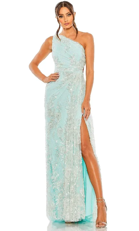 Women’s Activewear for Exercise and Sports Mac Duggal 68507 - Beaded Lace Asymmetric Evening Gown