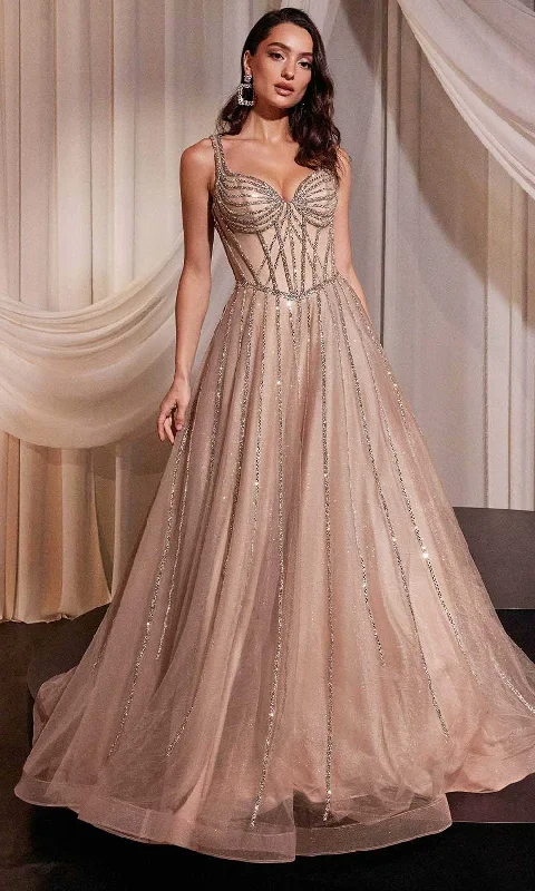 Eclectic Fashion Ladivine CD849 - Glitter Tulle Evening Gown