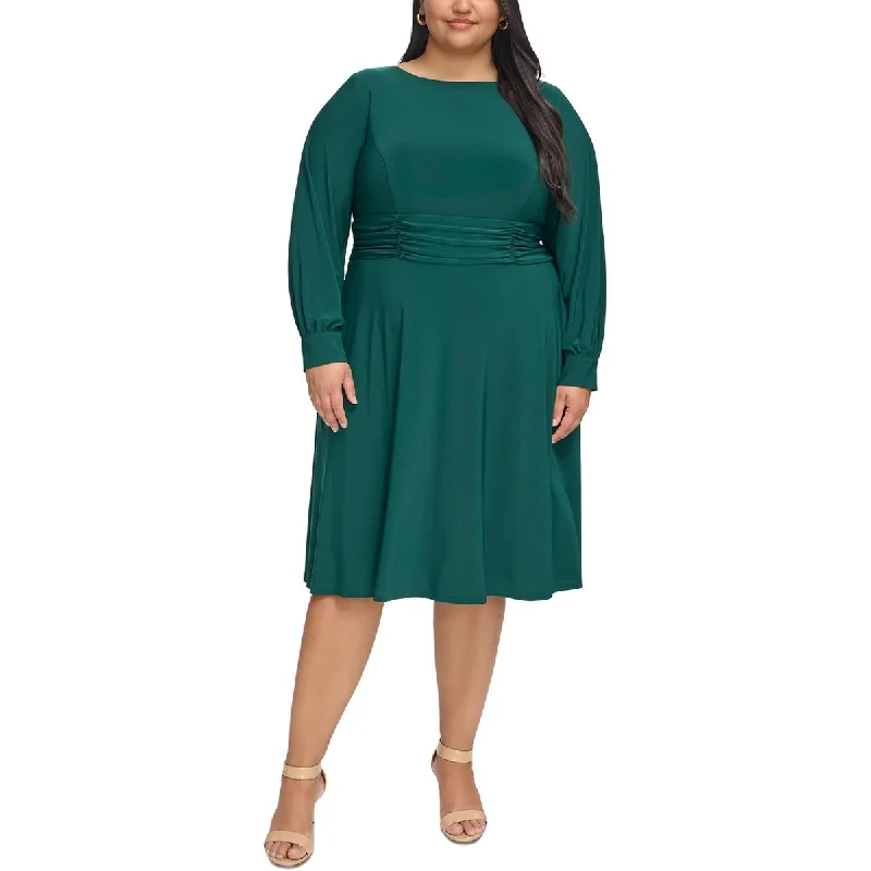 Trend Alert Jessica Howard Womens Plus Ruched  Midi Dress