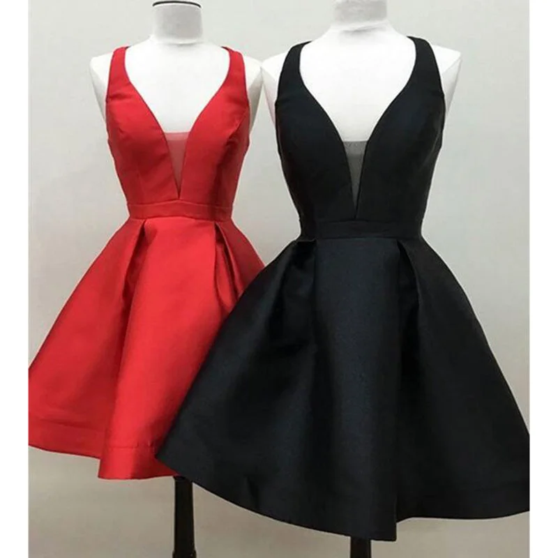 Bold Prints Casual Chic Lovely Red/Black 8th Grade Short Prom Dress Girls Graduation Gown With Straps SP718 Bold Prints Casual Chic Lovely Red/Black 8th Grade Short Prom Dress Girls Graduation Gown With Straps SP718