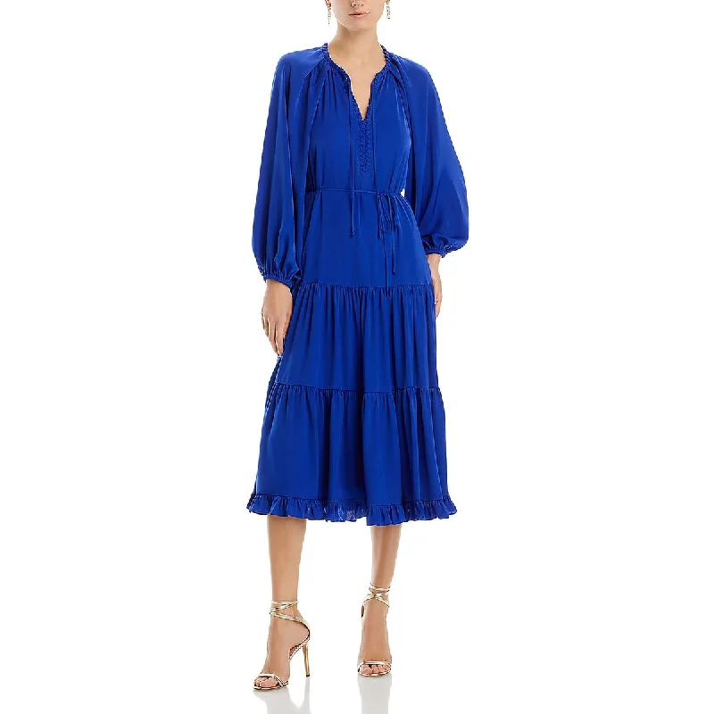 Relaxed Style Kobi Halperin Womens Judy Tiered Long Sleeves Midi Dress