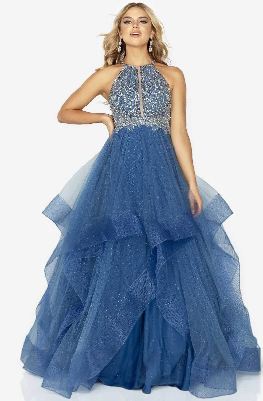 Stylish Looks Terani Couture - 2011P1217 Ornate Illusion Paneled Halter A-Line Gown Stylish Looks Terani Couture - 2011P1217 Ornate Illusion Paneled Halter A-Line Gown