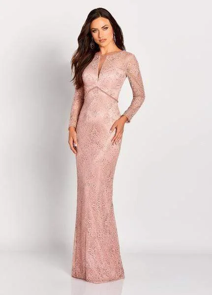 Holiday Discount Cameron Blake by Mon Cheri - Bead-Trimmed Allover Lace Gown 119652W - 1 pc English Rose In Size 18W Available