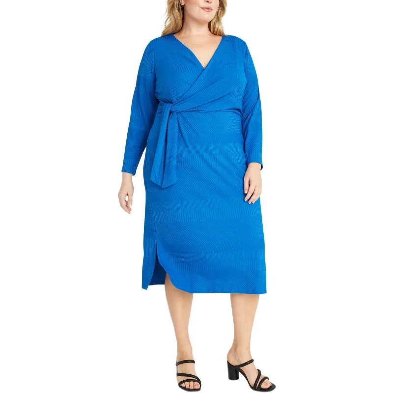 Budget-Friendly Fashion Maggy London Womens Surplice Mid Calf Midi Dress