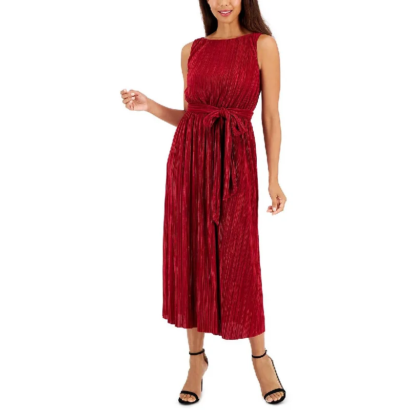 Free Spirited Fashion Anne Klein Womens Pleated Summer dress Midi Dress