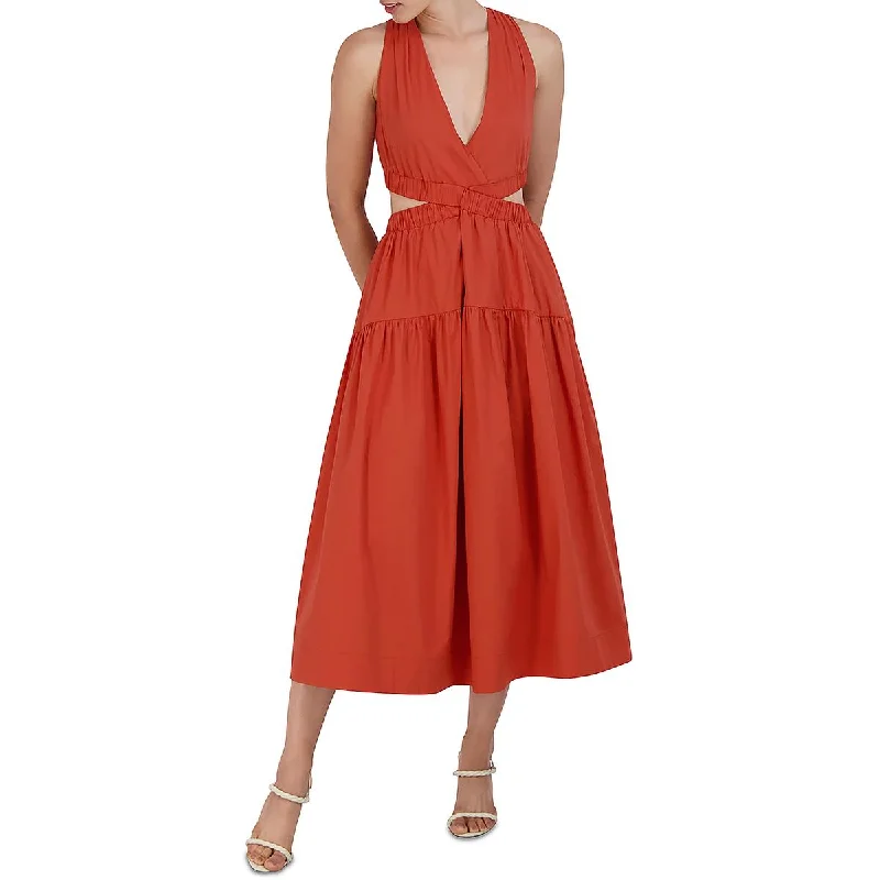 Fresh Styles, Fresh Deals BCBGMAXAZRIA Womens Cut-Out Sleeveless Midi Dress