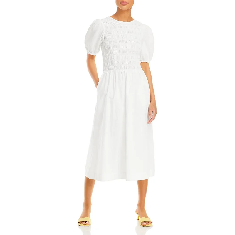 Mega Sale Lucy Paris Womens Aspen Puff Sleeve Calf-Length Midi Dress