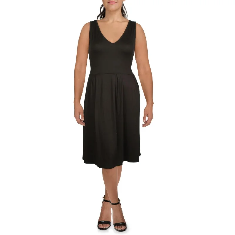 Trendy Threads 24seven Comfort Apparel Womens Plus Sleeveless Calf Midi Dress