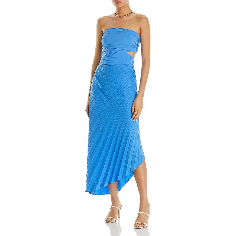 Stylish Looks A.L.C. Womens Shutter Pleat Asymmetric Maxi Dress