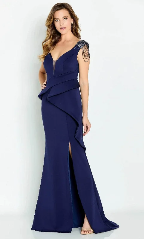 Casual Chic Cameron Blake CB139 - Asymmetrical Frilled Formal Gown