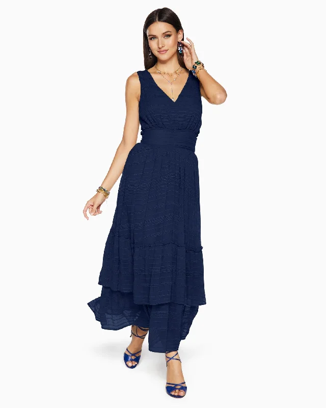 Fashion Women's Clothing Tate Tiered Maxi Dress - Navy