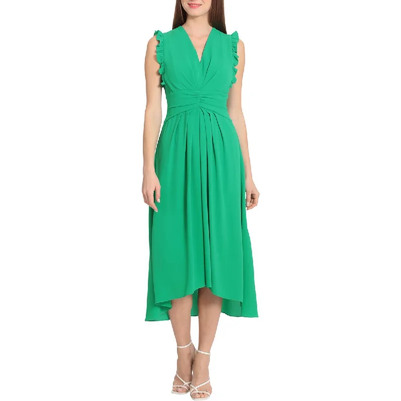 Seasonal Sale Maggy London Womens Hi-Low V-Neck Midi Dress