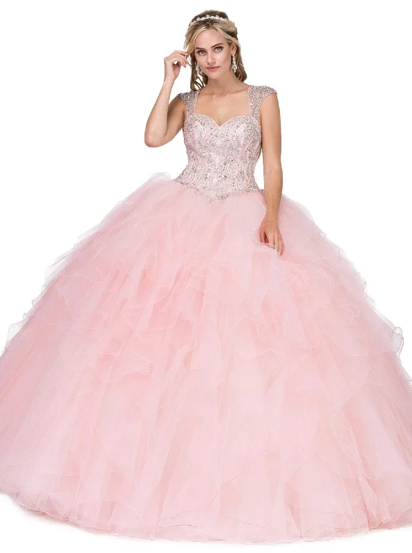 Casual Chic Clothing Dancing Queen - 1272 Beaded Sweetheart Ruffled Quinceanera Gown