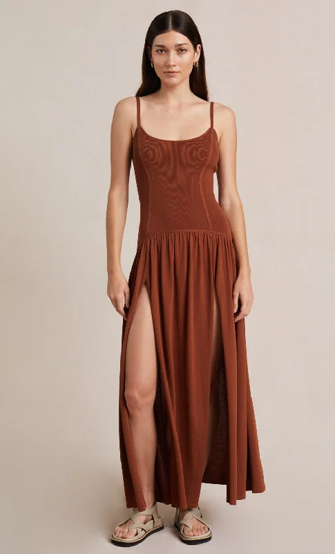 Affordable Online Boutique Amalia Knit Maxi Dress - Rust