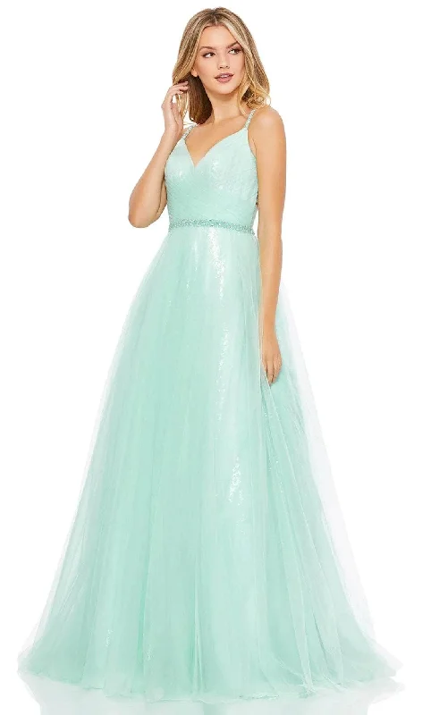 Chic Wardrobe Mac Duggal 67565 - Pastel Motif Tulle A-line Gown