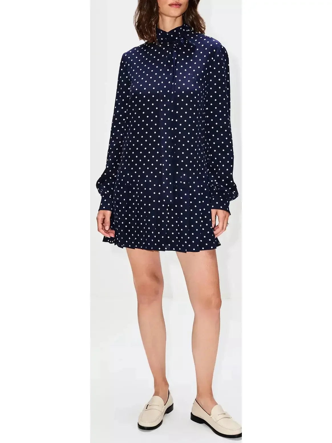 Luxe Women's Fashion Polka-Dot Print Drop-Waist Mini Dress