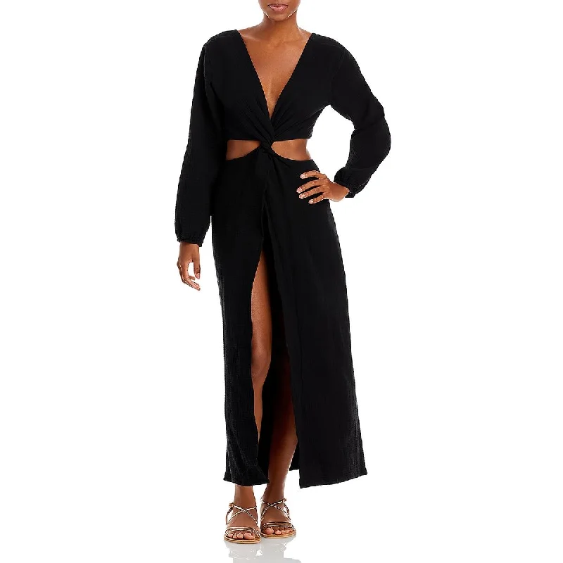 Trend Setting Wardrobe Peixoto Womens Front Slit Long Sleeve Maxi Dress