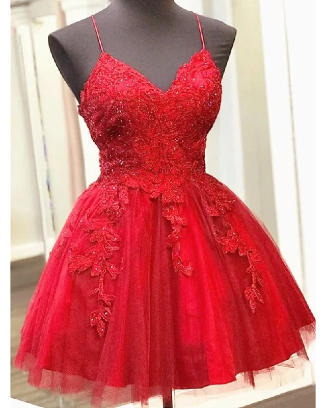 Luxury Fashion Fancy Girls Semi Formal Cocktail Red Lace Short Homecoming Dresses with Straps SP11117 Luxury Fashion Fancy Girls Semi Formal Cocktail Red Lace Short Homecoming Dresses with Straps SP11117