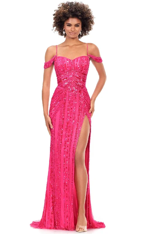 Special Occasion Wear Ashley Lauren 11257 - Sweetheart Off- Shoulder Evening Gown