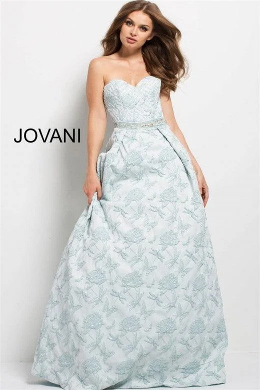 Forward Trendsetter Jovani 47747 Long Strapless Pleated Prom Ball Gown