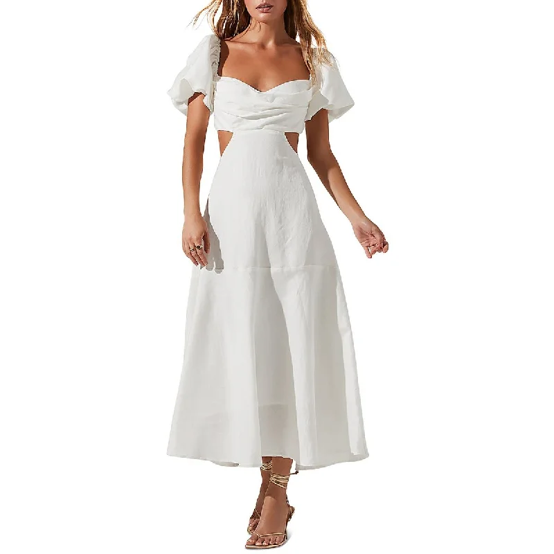 Trend Alert ASTR the Label Womens Winley Ruched Linen Midi Dress