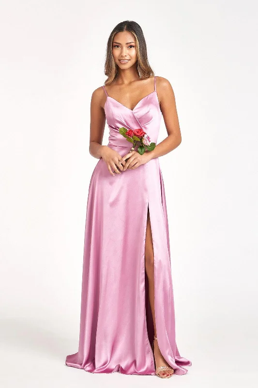 Elegant Clothing Long Spaghetti Strap Bridesmaid Dress