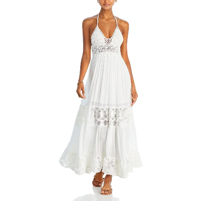 Elevate Your Wardrobe Tiare Hawaii Womens Crochet Eyelet Maxi Dress