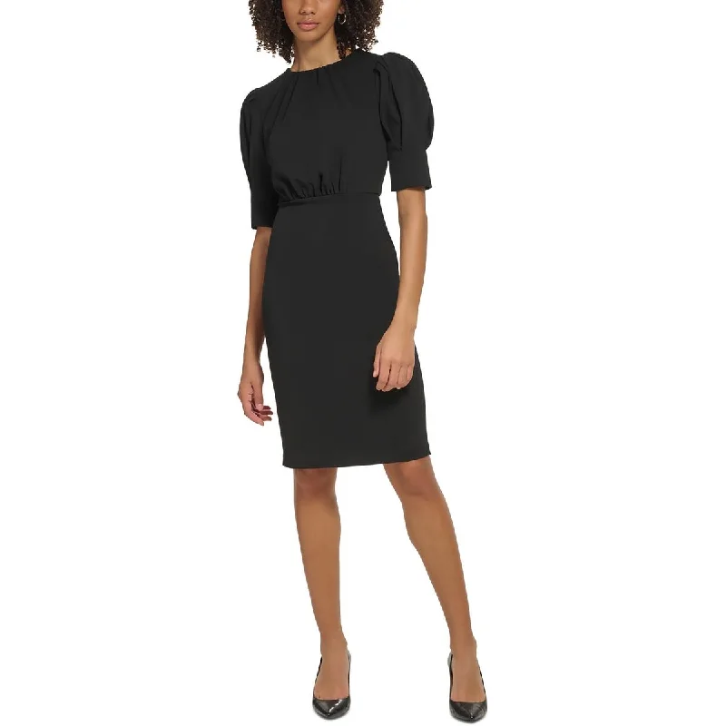 Enjoy Discount Calvin Klein Womens    Ruched Knee Length Midi Dress