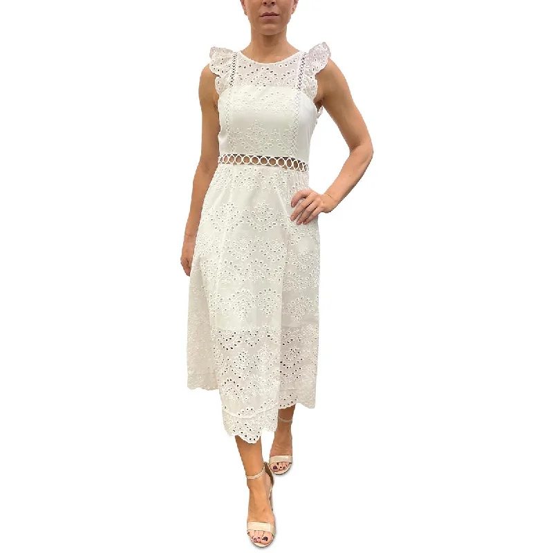 Hot Styles Sam Edelman Womens Eyelet Cotton Midi Dress