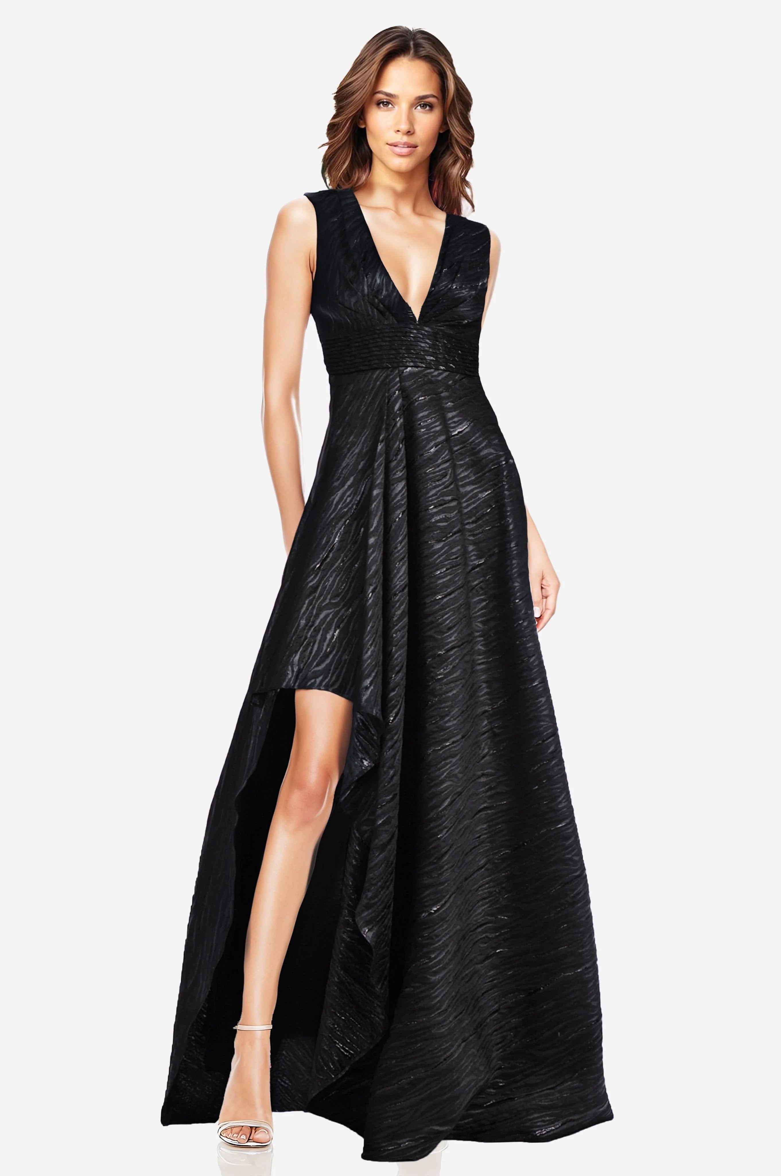 Versatile Outfits The Whitney Jacquard Maxi Dress - Black