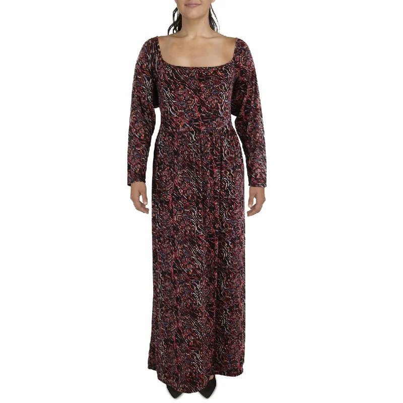 Urban Femme Streetwear 24seven Comfort Apparel Womens Plus Printed Long Maxi Dress