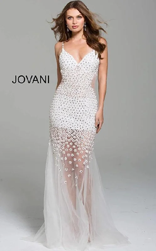 Eclectic Fashion Jovani 60695 Spaghetti Strap Long Prom Gown