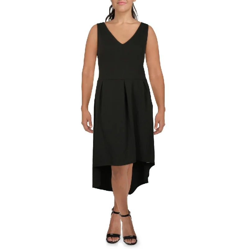 Get The Latest Trends 24seven Comfort Apparel Womens Plus Hi-Low Double V Neck Midi Dress