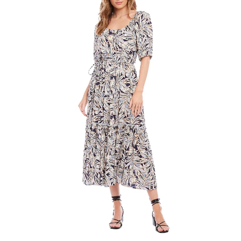 Chic Trends Unveiled Karen Kane Womens Puff Sleeve Printed Midi Dress