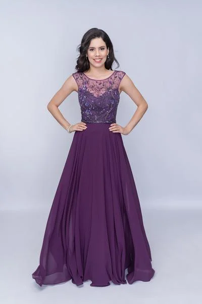 Women’s Clothing for Every Season and Trend Nina Canacci - Bead Embellished A-Line Evening Gown M505 - 1 pc Plum In Size 18 Available