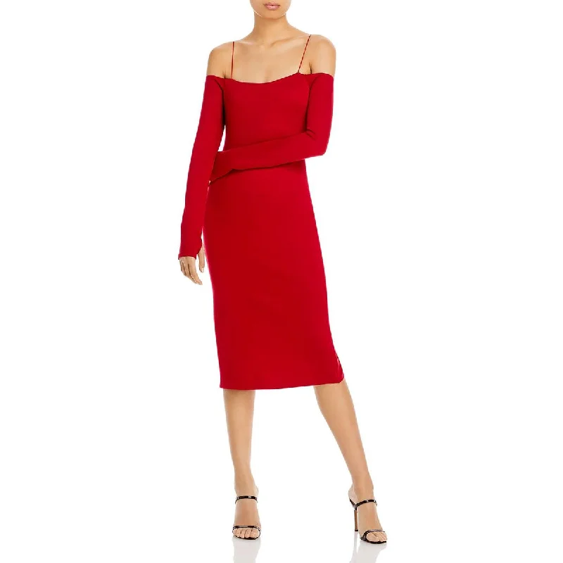 Chic Style, Always In Vogue Alice and Olivia Womens Dorinda Cold Shoulder Knee Midi Dress