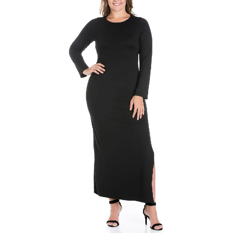 Wardrobe Upgrade 24seven Comfort Apparel Womens Solid Jersey Maxi Dress