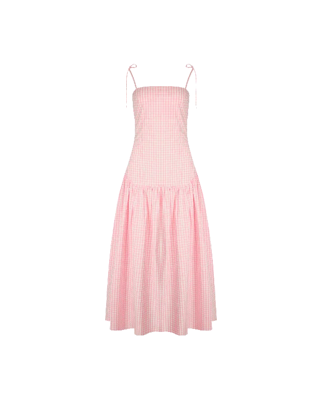 Boutique Styles TRULLI MAXI DRESS PINK GINGHAM