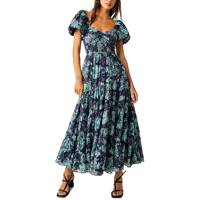 Cutting Edge Fashion Free People Womens Smocked Tiered Maxi Dress