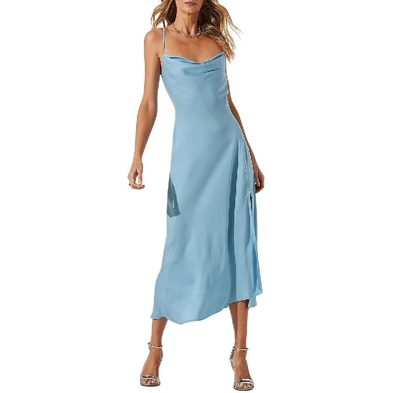 Exclusive Online Sale ASTR The Label Gaia Women's Sleeveless Front Slit Cowl Neck Midi Dress