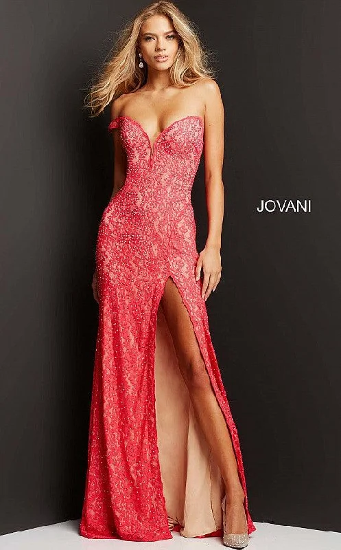 Exclusive Designer Collection Jovani 08684 Off Shoulder Long Prom Formal Dress