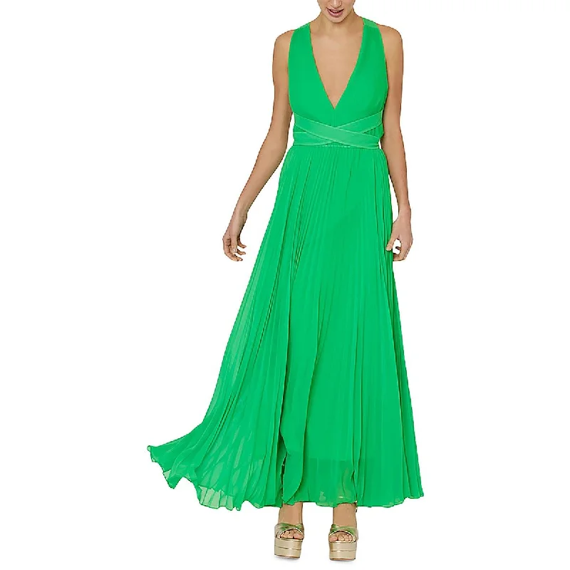 Season Sale Milly Womens Pleated Sleeveless Maxi Dress