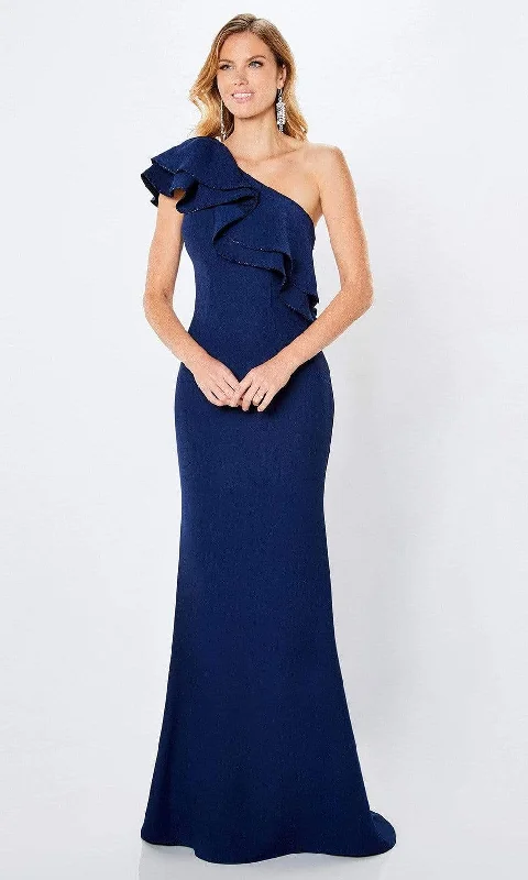 Trendsetting Threads Montage by Mon Cheri - 221975 Embellished Ruffled Asymmetric Long Gown