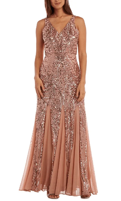 Outfits For Women Nightway 21685 - V-Neck Sequin Godets Evening Gown