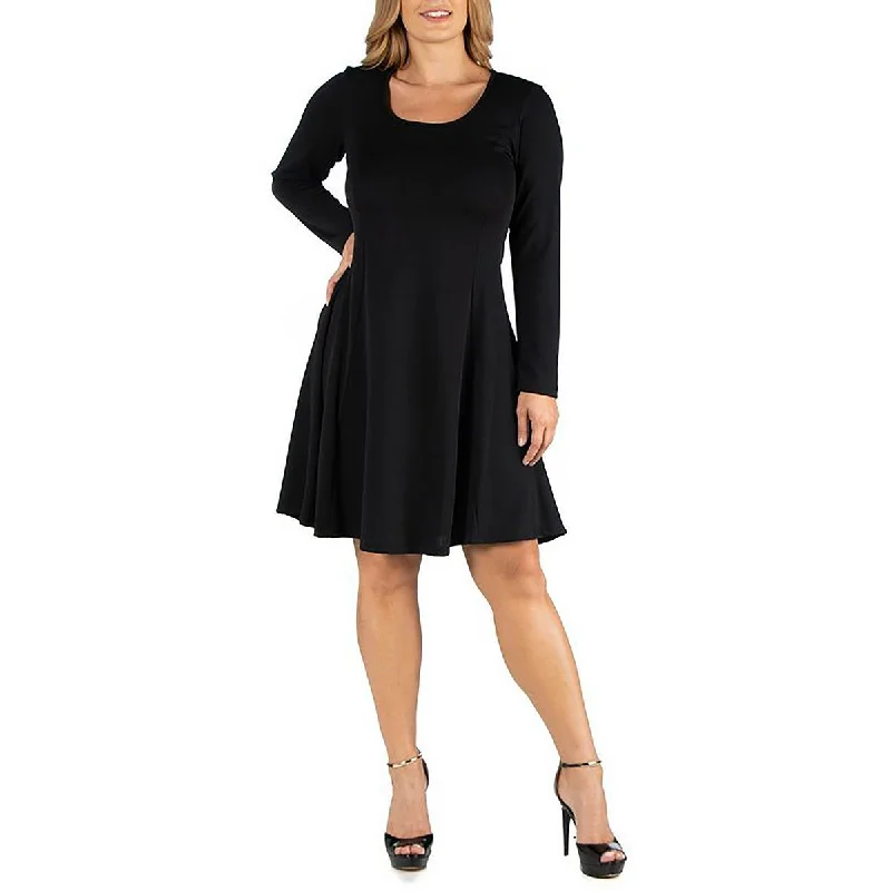 Women Clothes 24seven Comfort Apparel Womens Plus Crepe Midi Dress