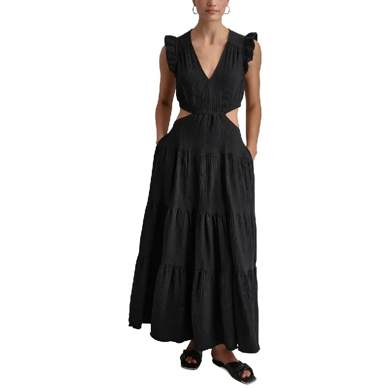 Break Fashion Norms DKNY Jeans Womens Gauze Open Back Maxi Dress