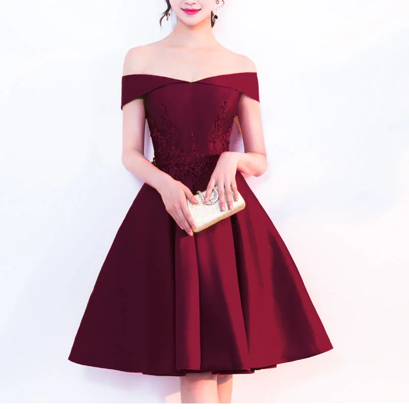 Relaxed Fashion Dark Red A Line Short Prom Graduation Dress Girls Junior Prom for 8th Grade Homecoming 2022 Relaxed Fashion Dark Red A Line Short Prom Graduation Dress Girls Junior Prom for 8th Grade Homecoming 2022