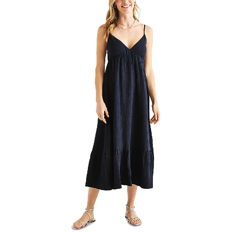 Seasonal Trends Splendid Womens V-Neck Tiered Maxi Dress