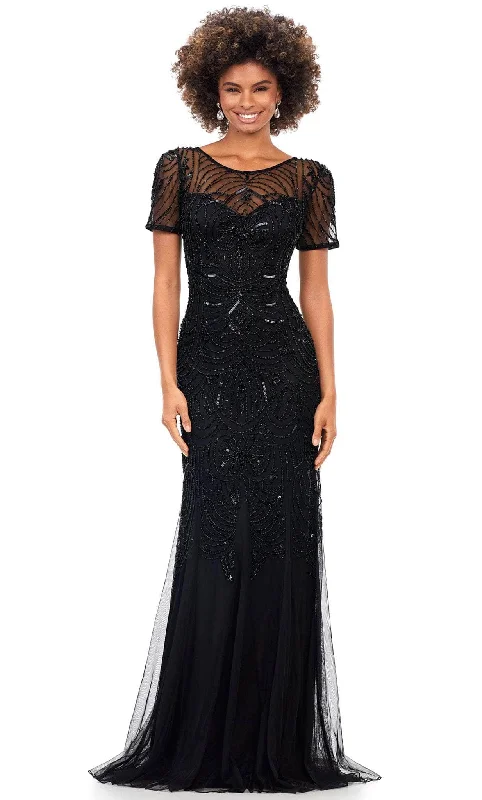 Online Boutiques Affordable Ashley Lauren 11215 - Beaded Illusion Scoop Formal Gown