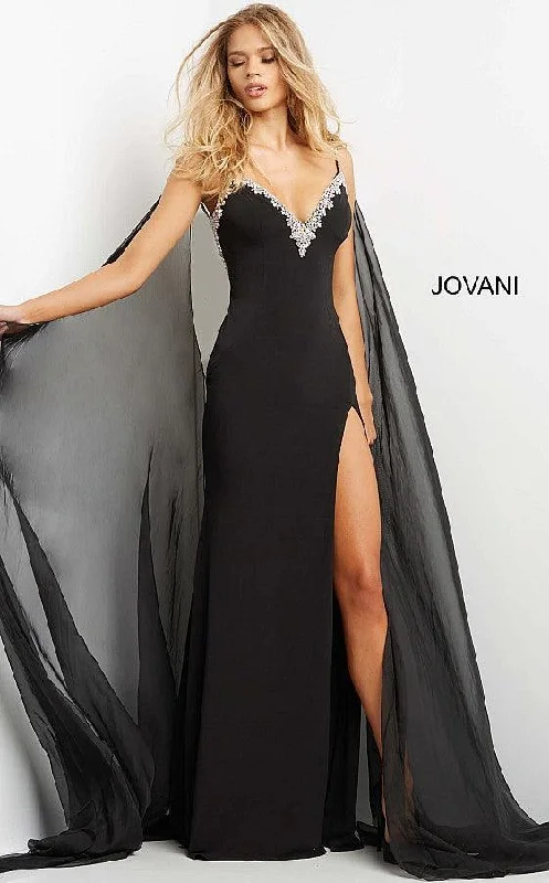 Everyday Basics Jovani 08022 Spaghetti Strap Long Formal Prom Dress